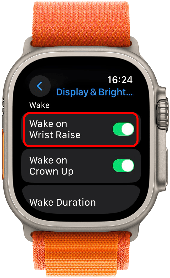 Ensuite, activez Wake on Wrist Raise.