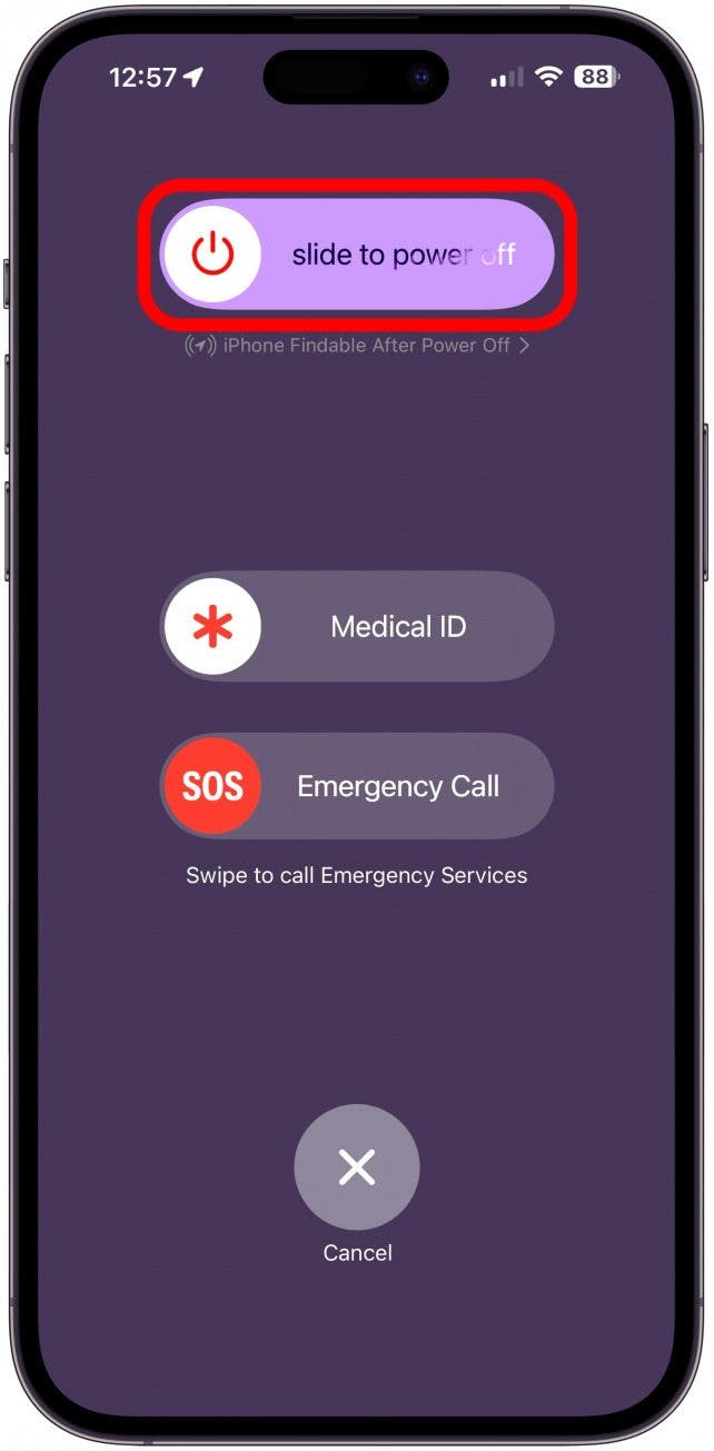 Ensuite, essayez de redémarrer votre iPhone.