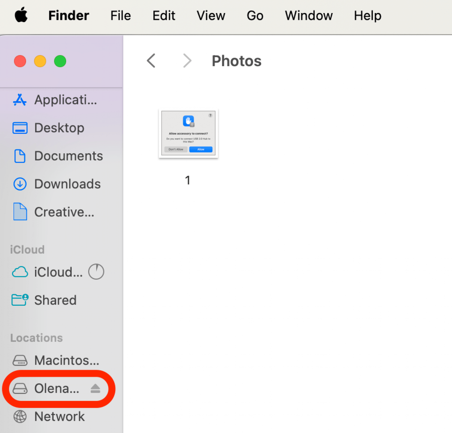Assurez-vous qu'il est connecté et qu'il apparaît dans votre Finder.