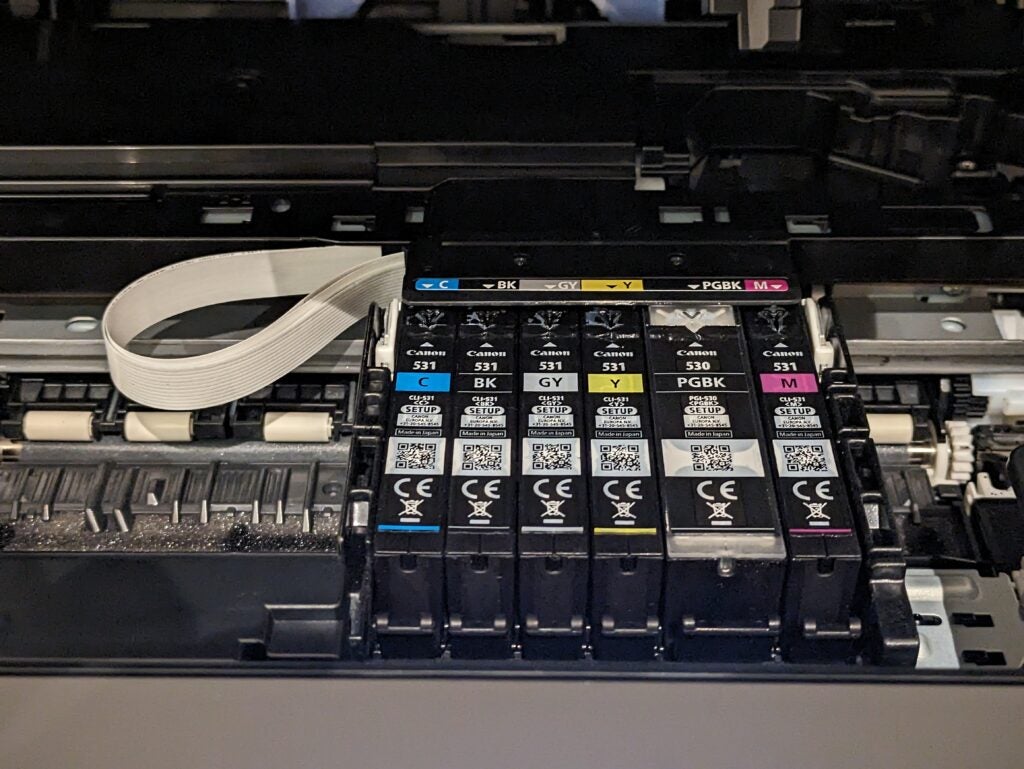 Photo des cartouches d'encre installées