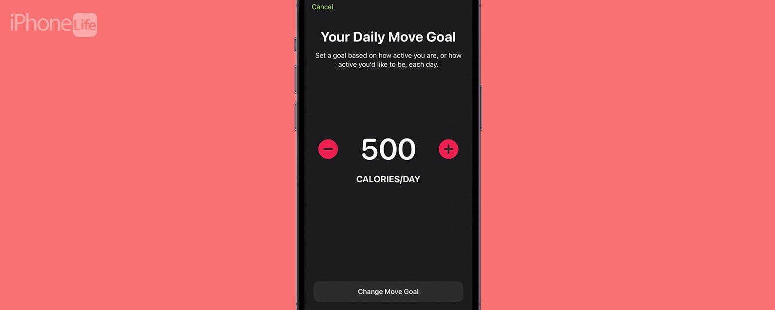 Definissez des objectifs de mouvement quotidiens sur votre application iPhone