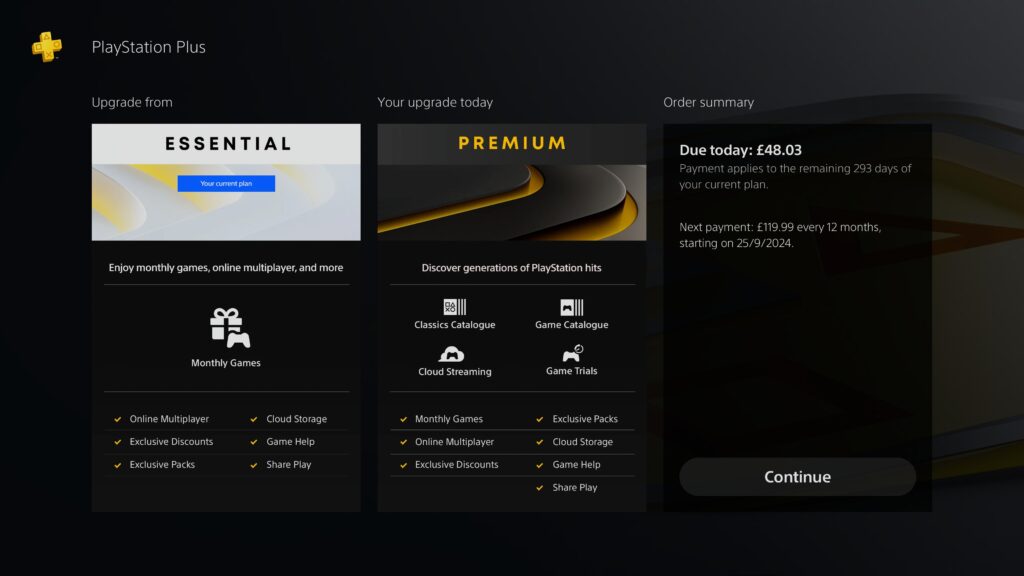 Mise à niveau PlayStation Plus