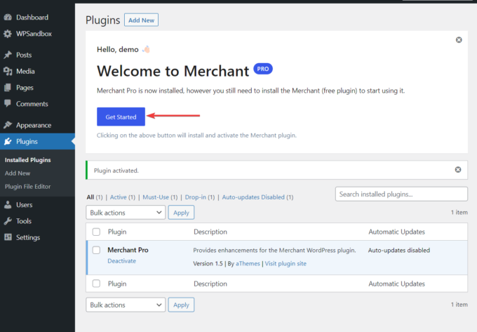invite du commerçant à installer un plugin gratuit