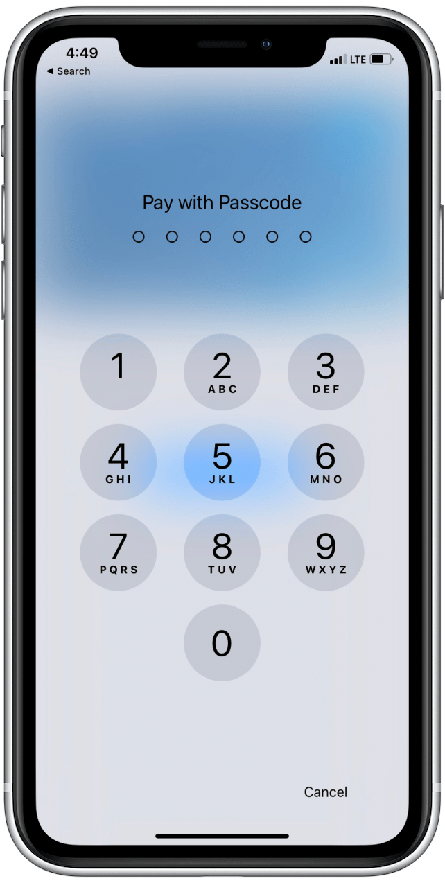Entrez votre Face ID ou votre mot de passe pour sécuriser le paiement