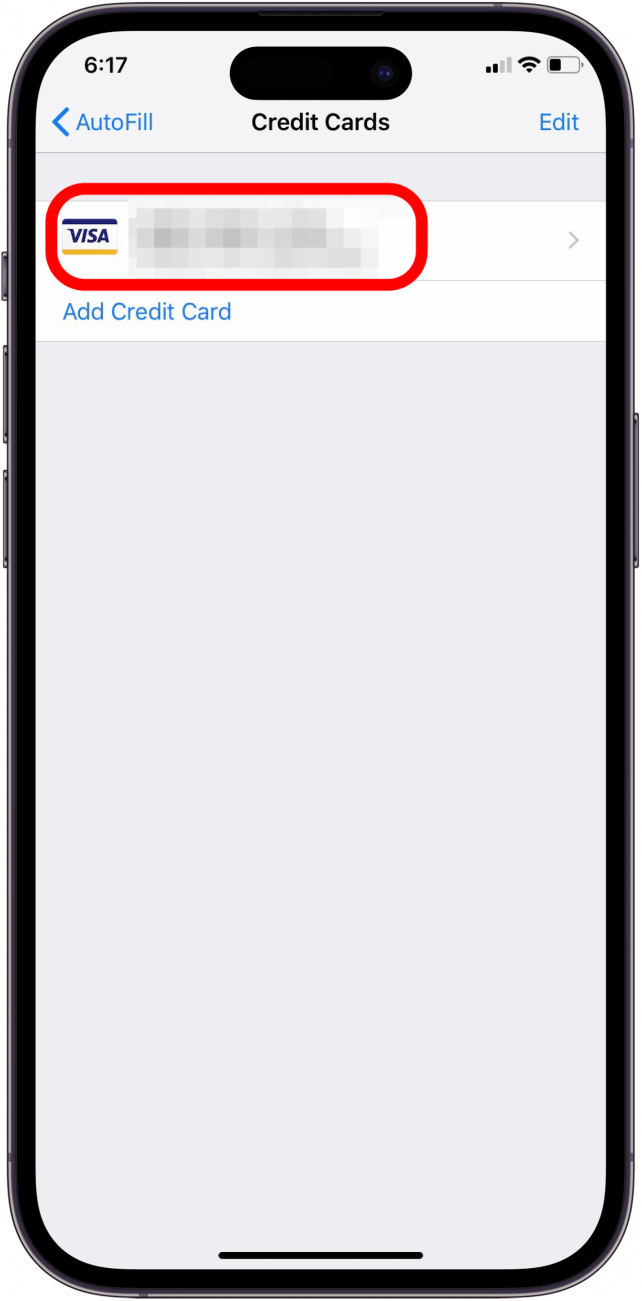 to edit credit cards on iphone tap the name of the card you want to edit 1707382145 652 Comment mettre a jour les informations de saisie automatique de