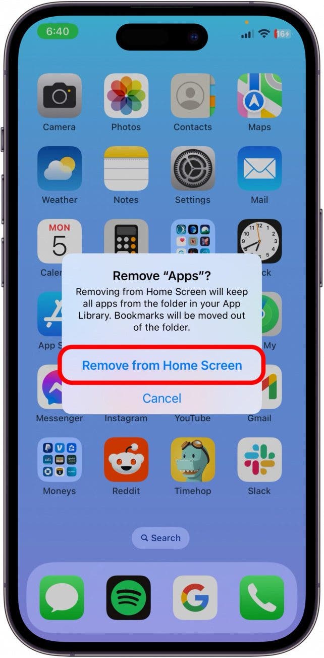 comment retirer rapidement des applications des dossiers