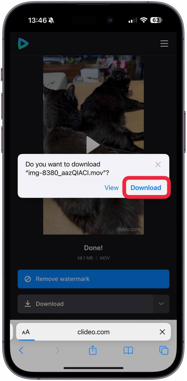Une fois votre compte créé, appuyez sur Télécharger.