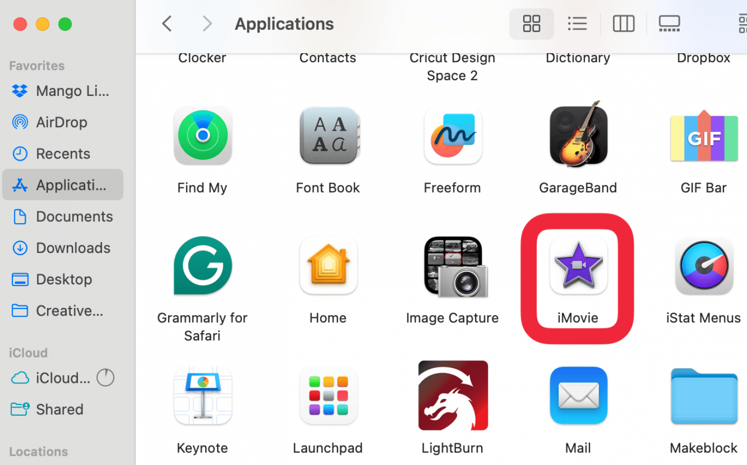 Ouvrez iMovie sur votre Mac.