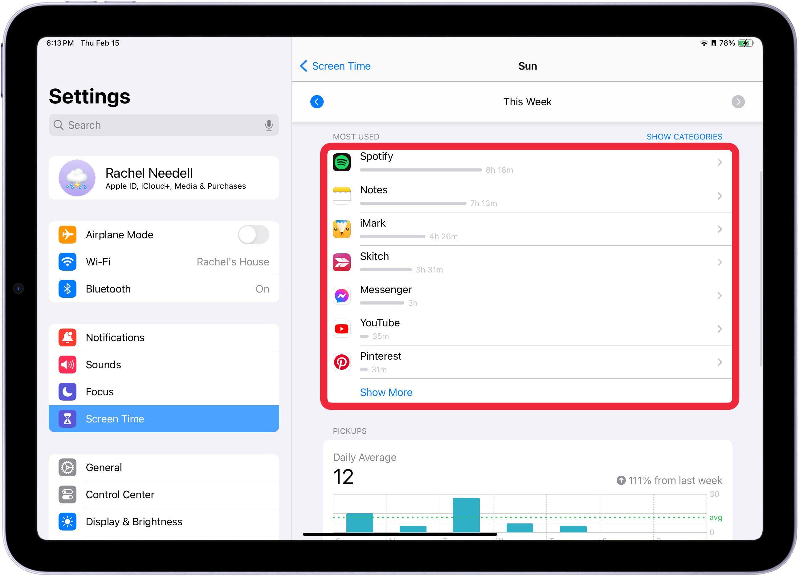 temps d'écran iOS