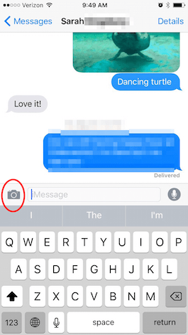 Comment envoyer instantanément des photos dans des messages 