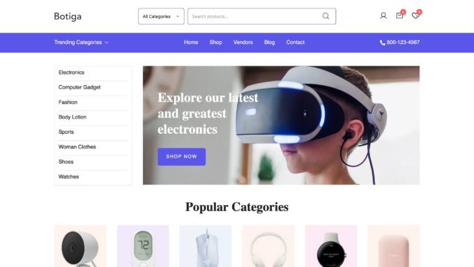 Le thème Botiga pour WordPress.