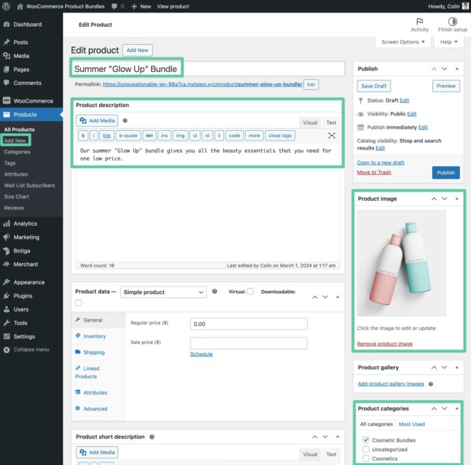 Configurer les détails de base