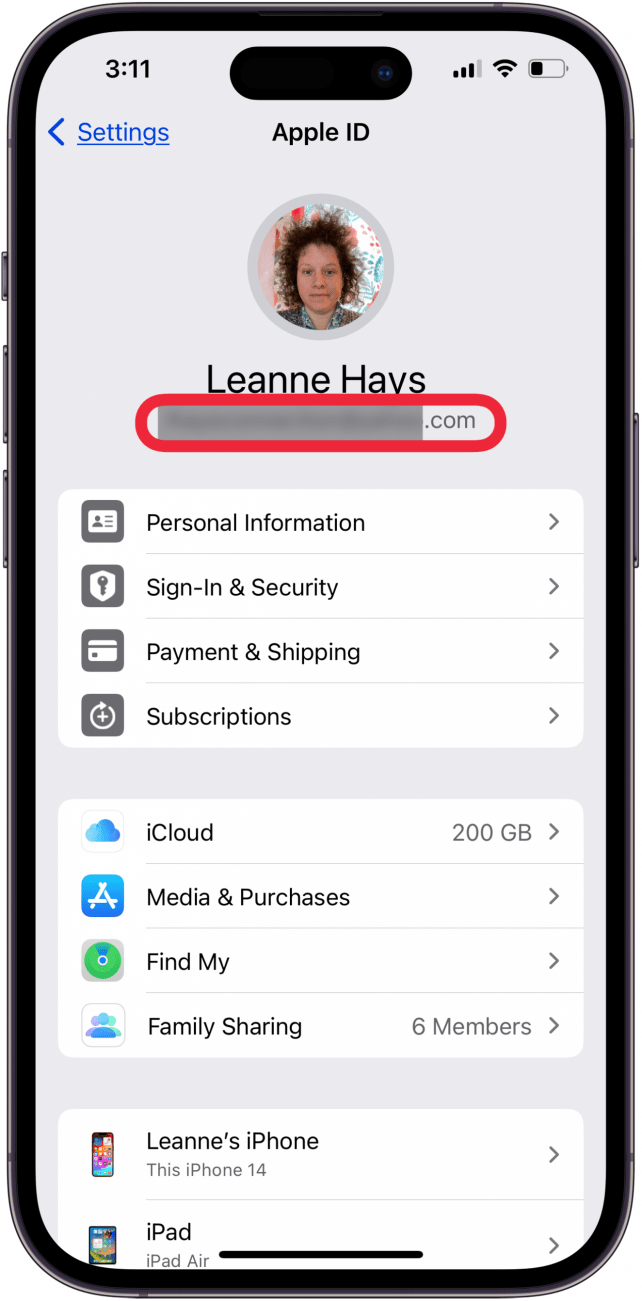 vérifiez quel identifiant Apple vous utilisez