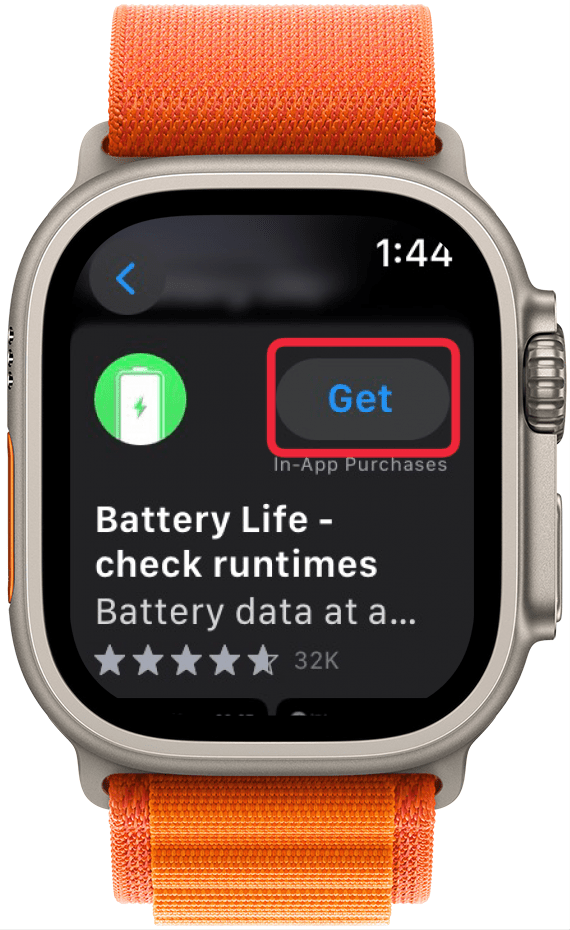 appuyez sur télécharger l'application d'autonomie de la batterie sur Apple Watch appuyez sur télécharger l'application d'autonomie de la batterie sur Apple Watch