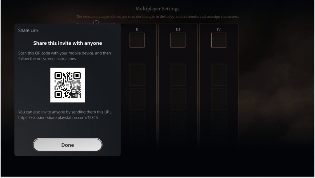 Invitations multijoueurs PS5