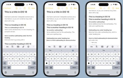 ios 18 notes titres pliables