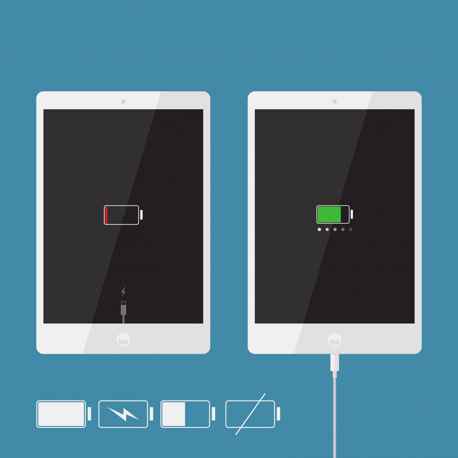 comment savoir si un iPad mort est en charge