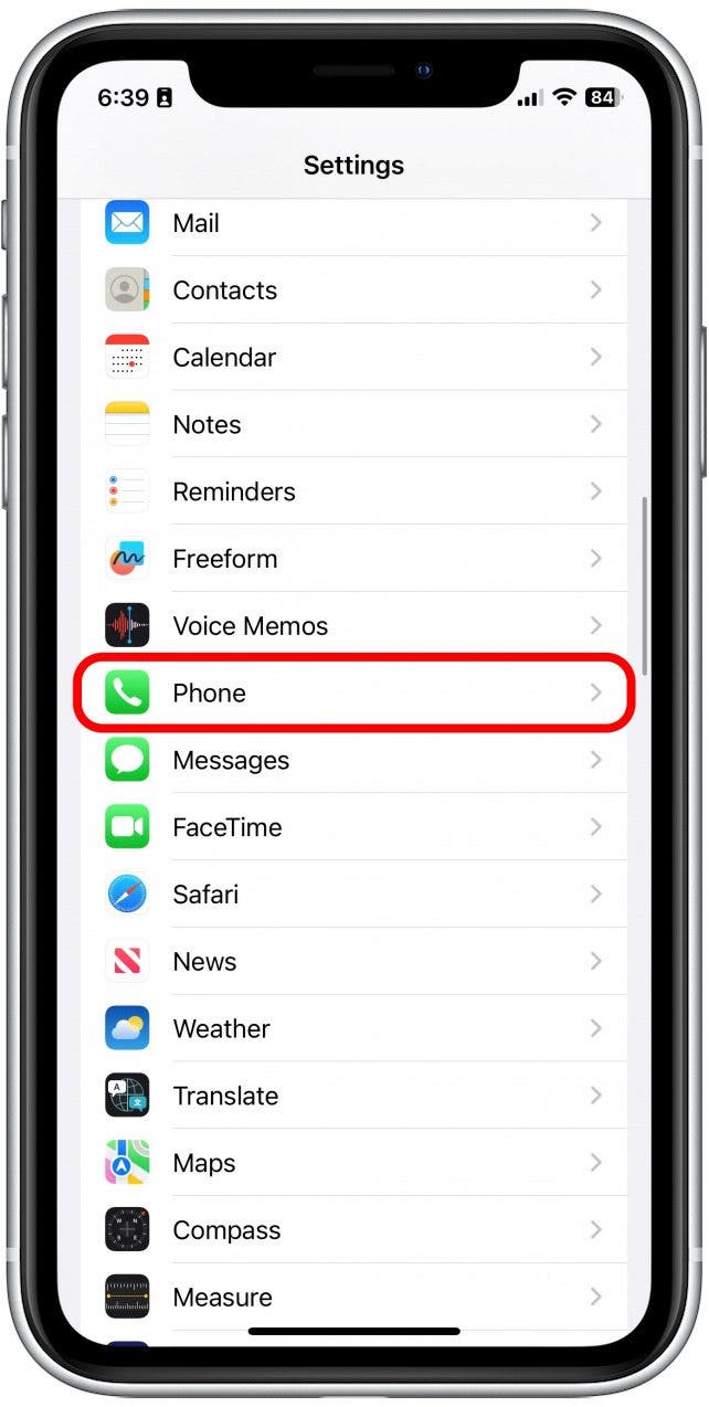 Appuyez sur le téléphone.