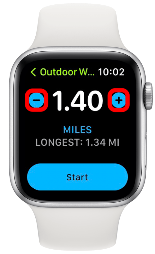 Appuyez sur le bouton plus ou moins pour augmenter ou diminuer la distance.