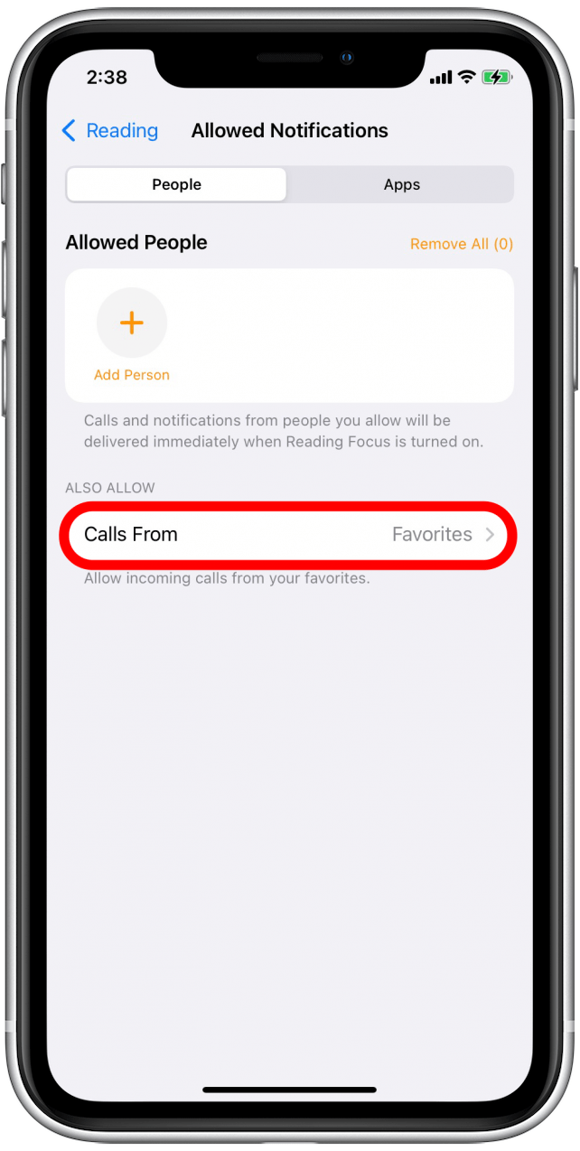 Appuyez sur les appels de