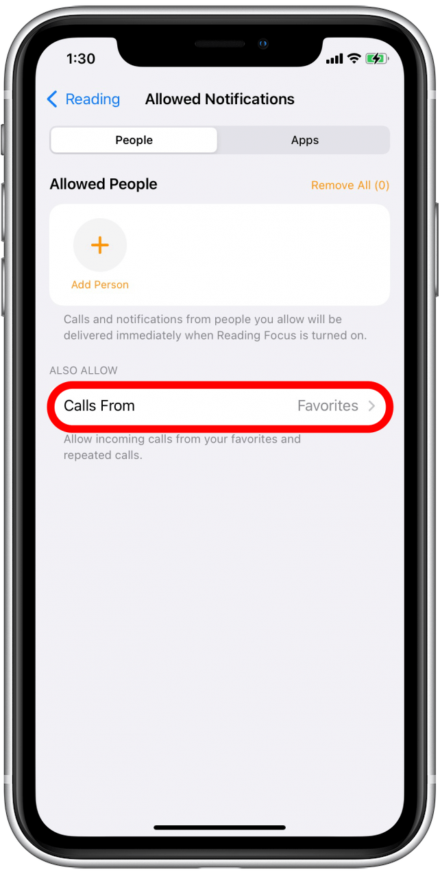 Appuyez sur les appels de
