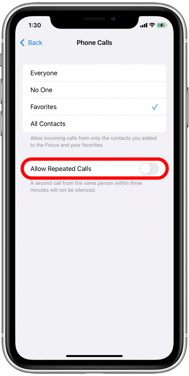 Basculer autoriser les appels répétés