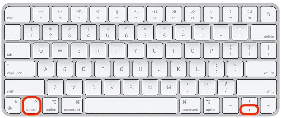 Commutation entre Windows Étape 2.1 - Contrôle + touche Down