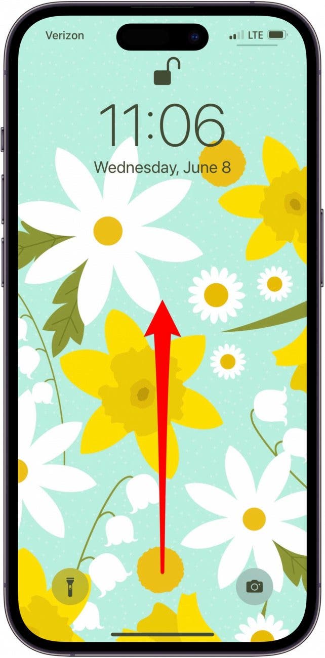 Comment voir les notifications passées sur l'iPhone Swipe vers le haut sur l'écran de verrouillage