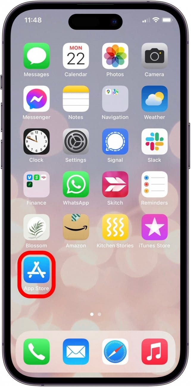 Appuyez sur l'App Store pour vérifier le solde de votre carte-cadeau iTunes.