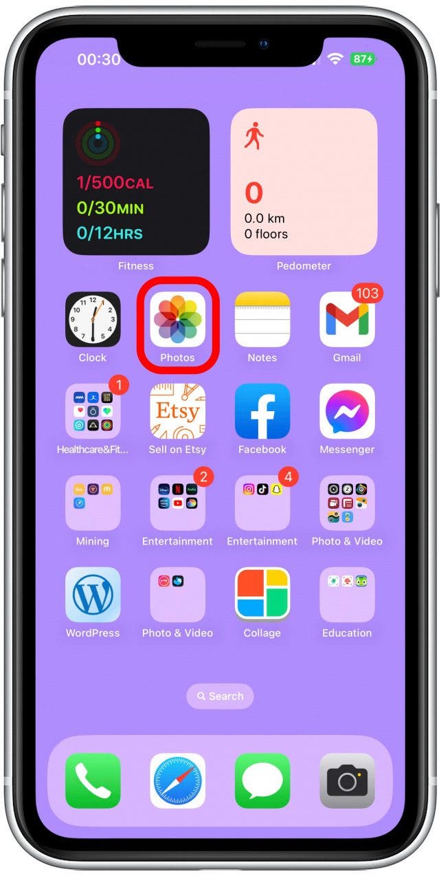 Ouvrez l'application Photos.