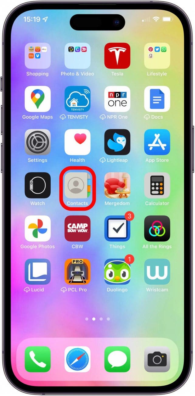 Open Contacts App.
