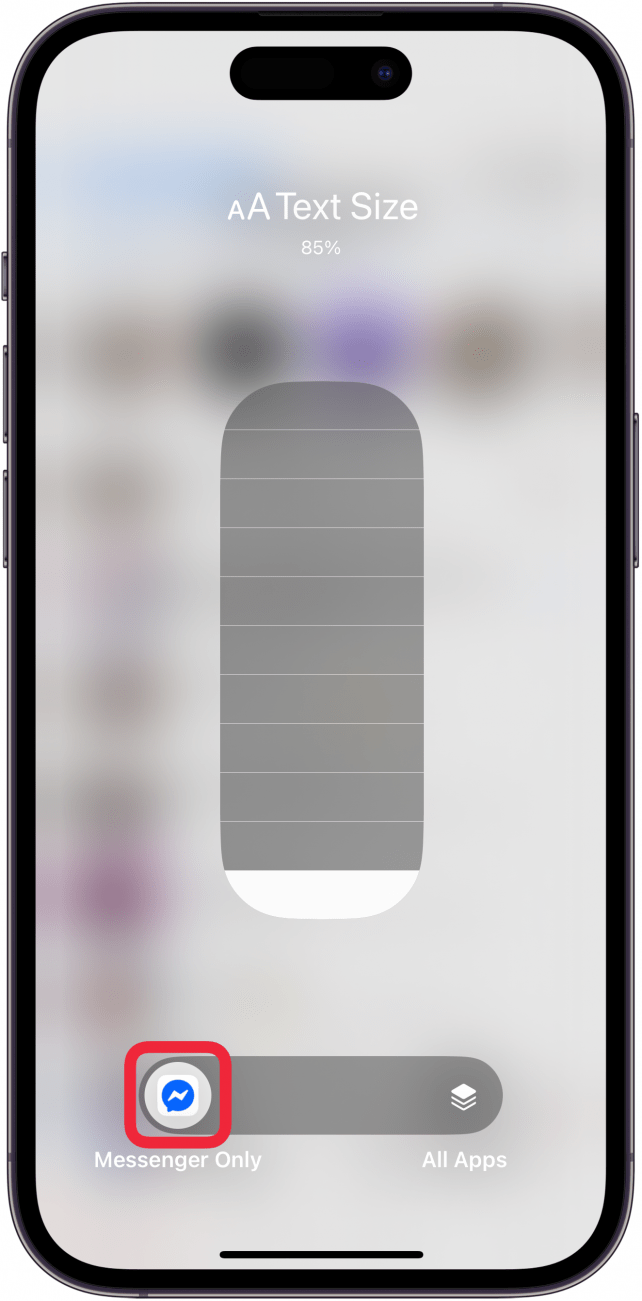 Appuyez uniquement sur l'application pour augmenter la taille de Messenger uniquement Appuyez uniquement sur l'application pour augmenter la taille de Messenger uniquement