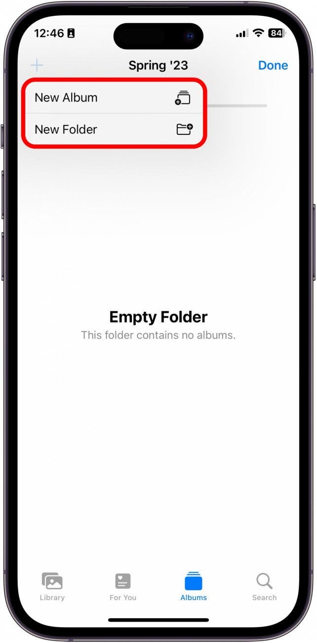 album vs dossier iphone