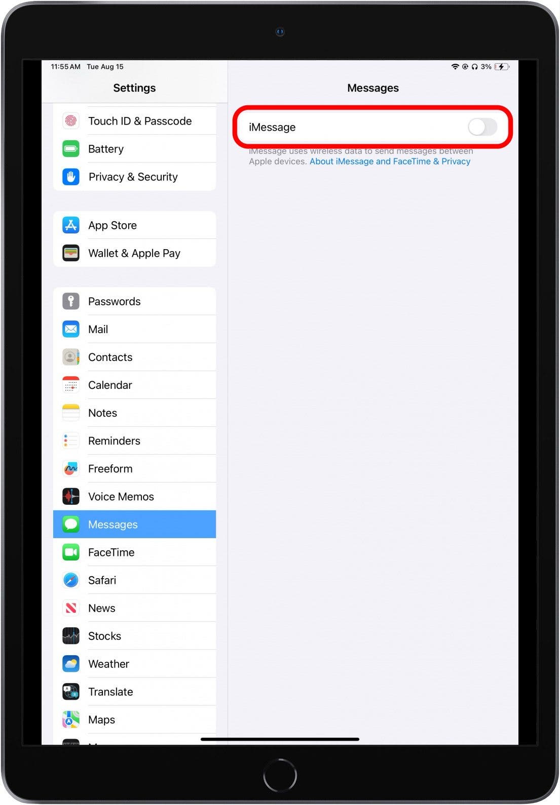 Comment dissocier les messages texte iPad et iPhone