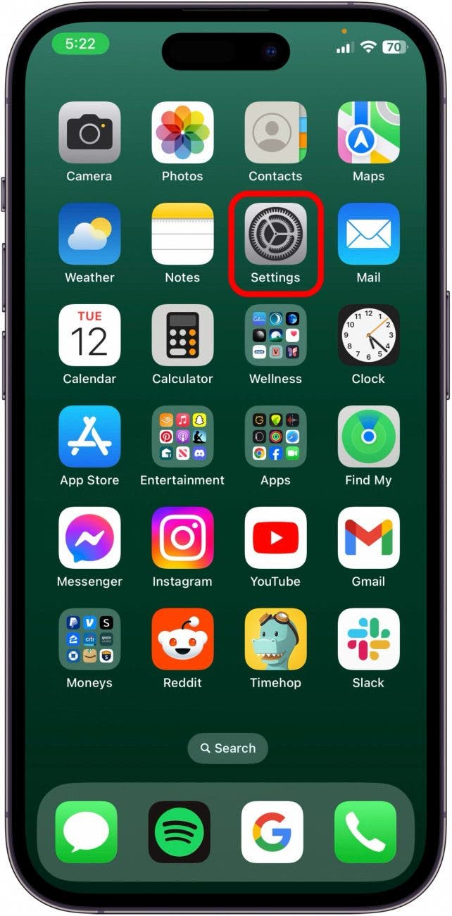 Ouvrez l'application Paramètres sur iPhone pour définir iPhone sur vibrer Ouvrez l'application Paramètres sur iPhone pour définir iPhone sur vibrer