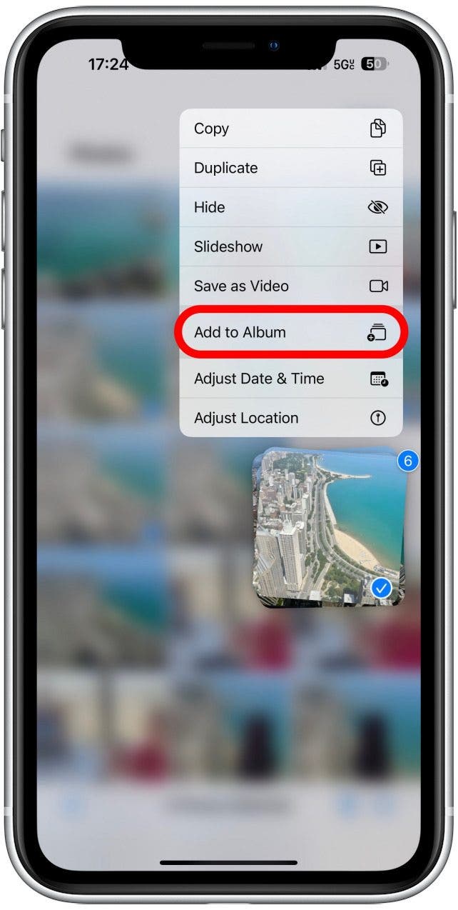 Appuyez sur Ajouter à l'album.