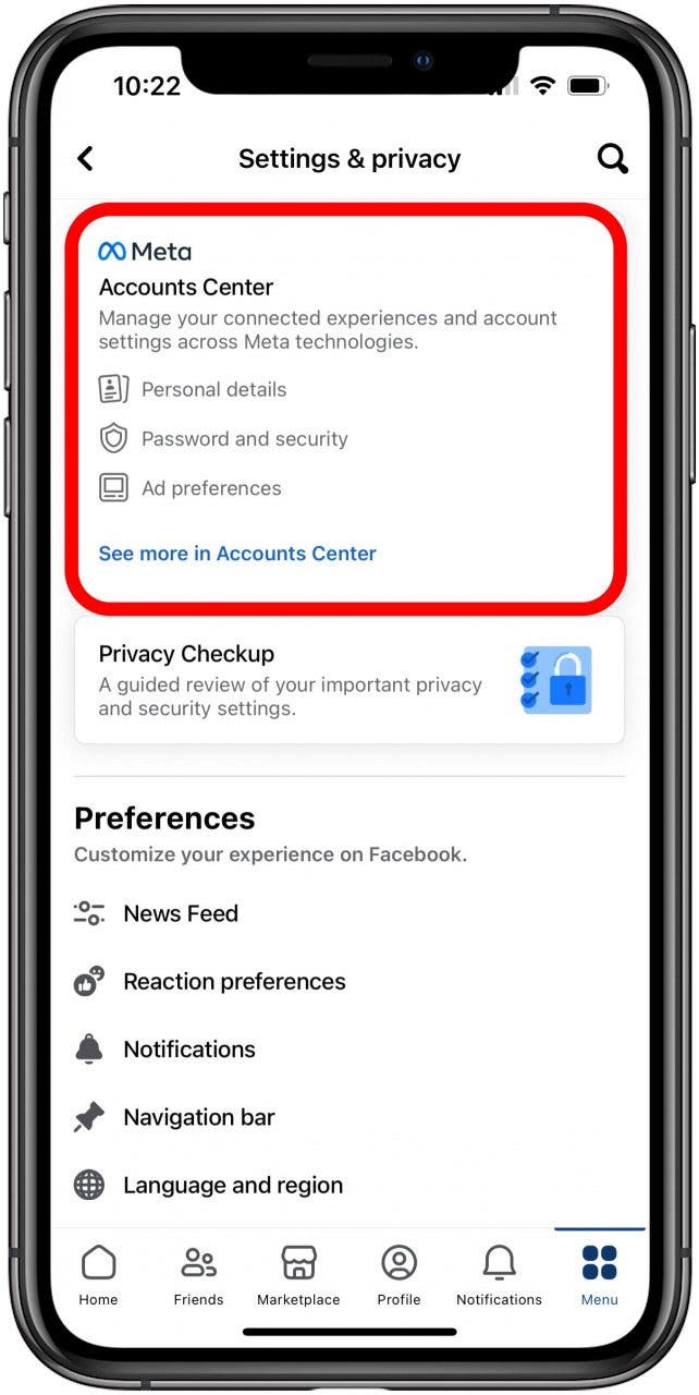 Comment supprimer le compte Facebook sur IPhone Tap Accounts Center Comment supprimer le compte Facebook sur IPhone Tap Accounts Center