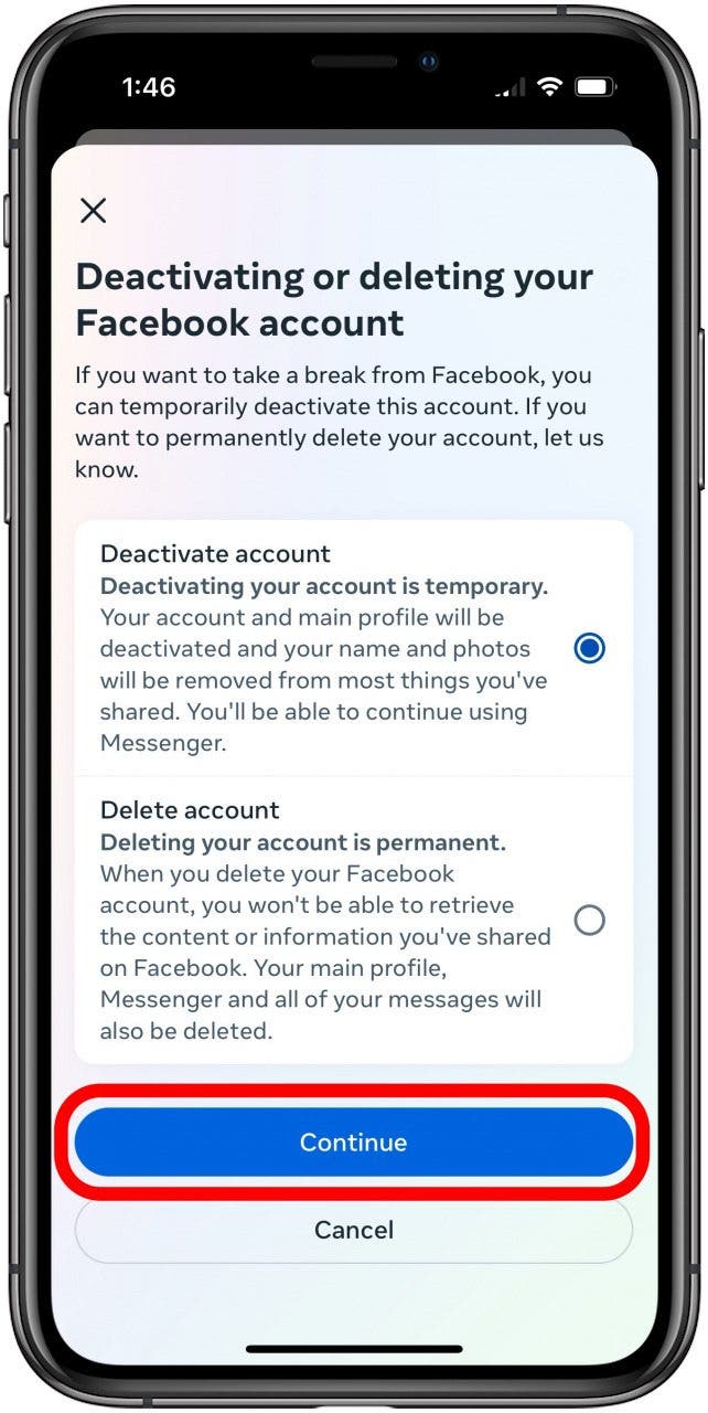 Comment désactiver Facebook sur iPhone Tap continue Comment désactiver Facebook sur iPhone Tap continue