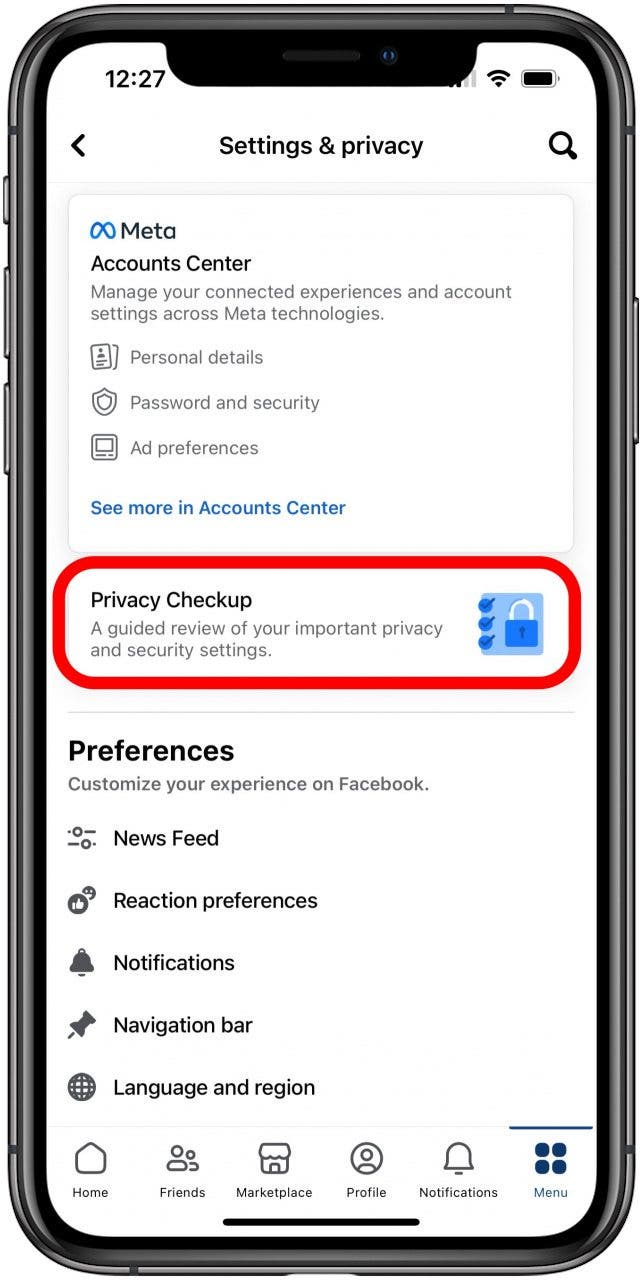 Comment modifier les paramètres de confidentialité sur Facebook Tap Profice Checkup Comment modifier les paramètres de confidentialité sur Facebook Tap Profice Checkup