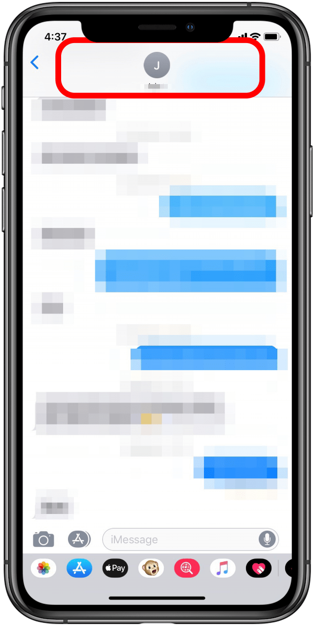appuyez sur l'en-tête