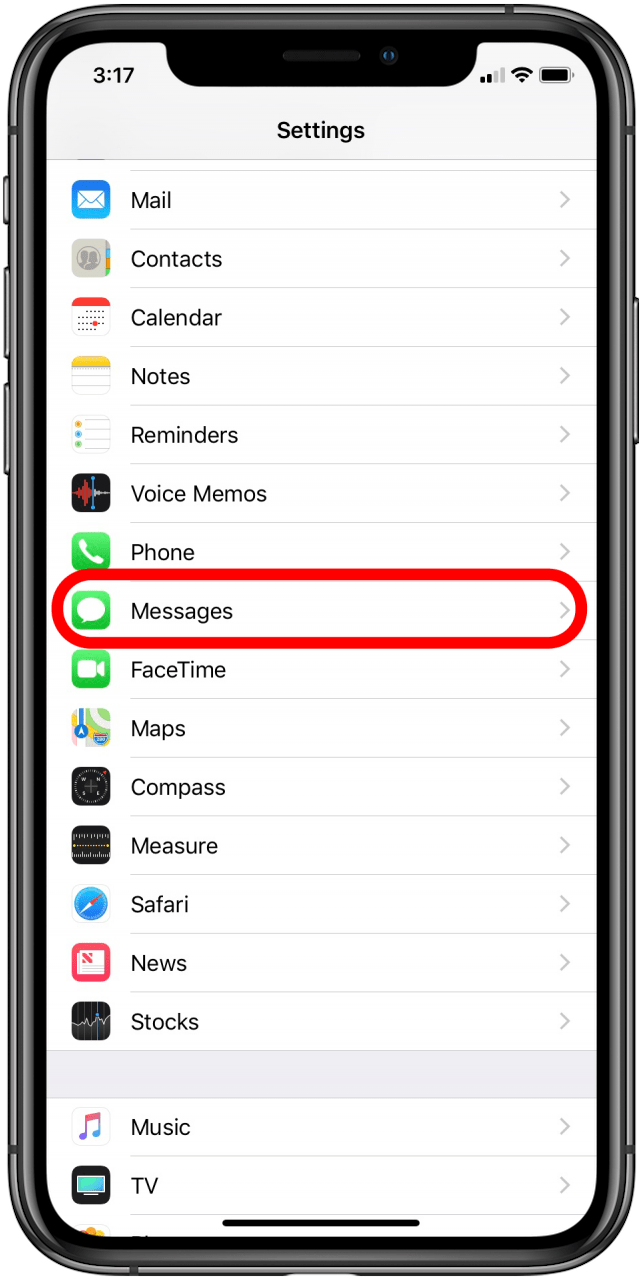 Appuyez sur les messages