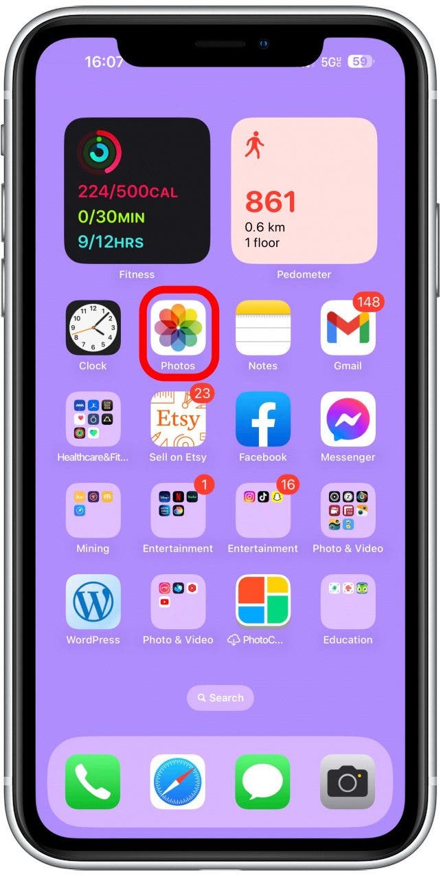 Ouvrez l'application Photos.
