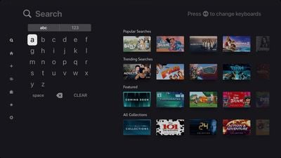 Disposition du clavier Apple TV Grid