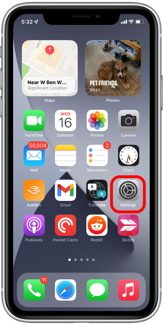 Appuyez sur Paramètres