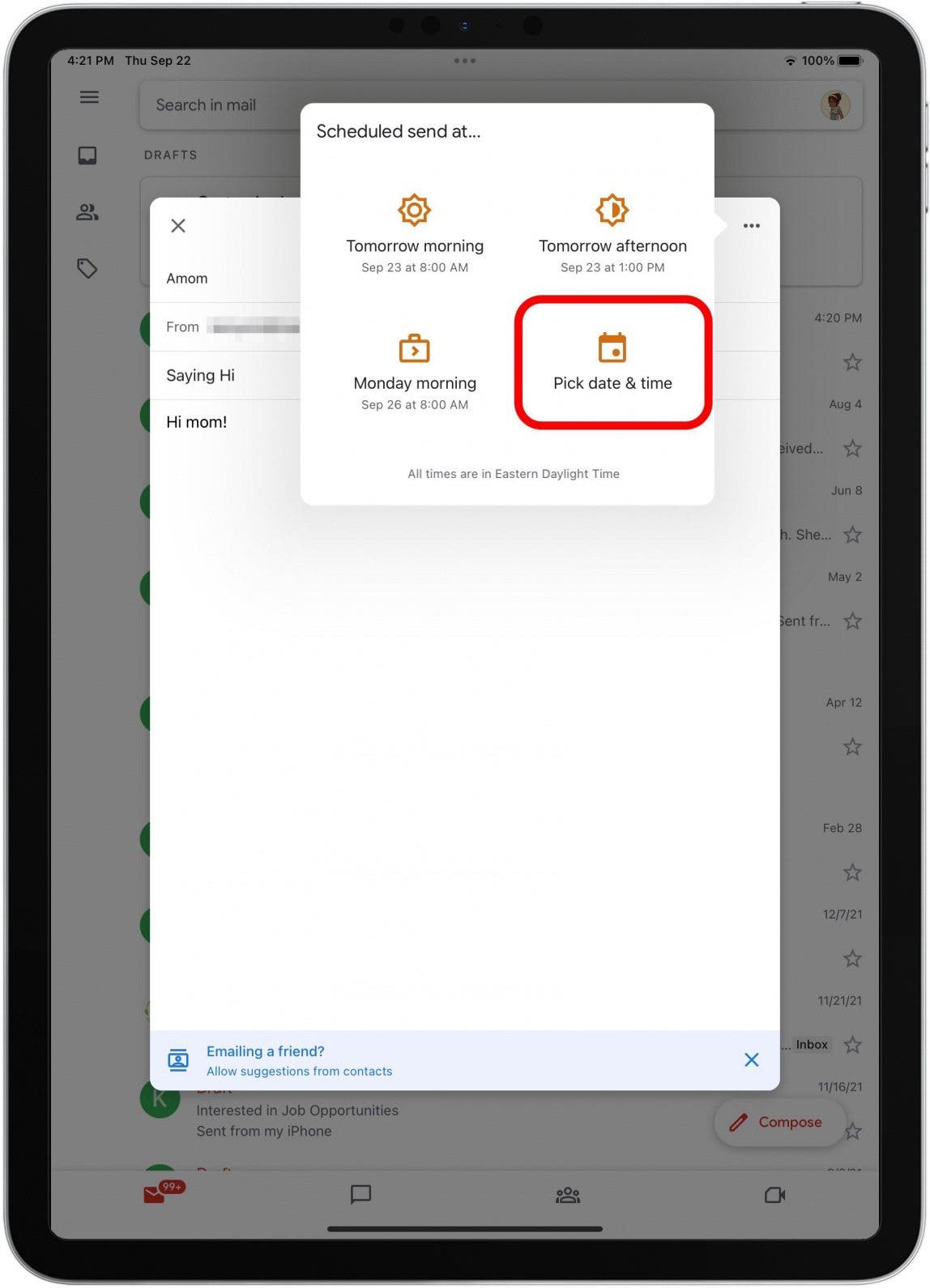 1752645661 187 Comment planifier un e mail dans Gmail sur iPhone et iPad