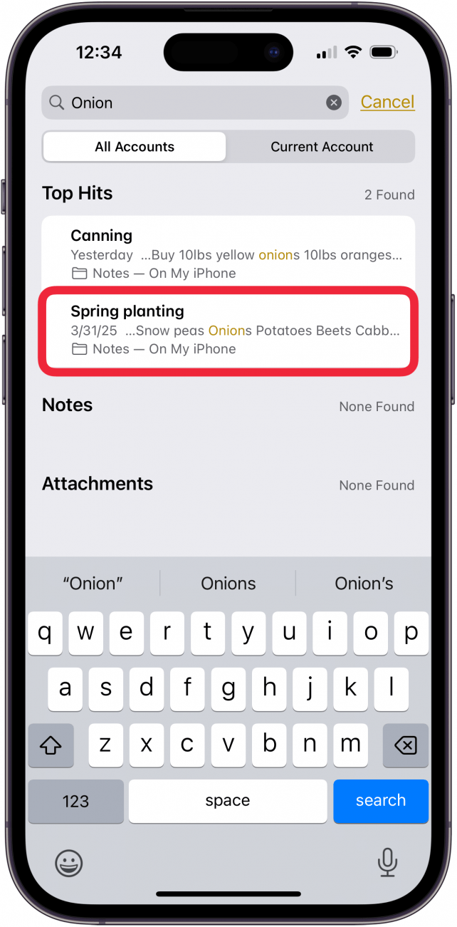 Appuyez sur la note que vous souhaitez ouvrir dans l'application Notes Appuyez sur la note que vous souhaitez ouvrir dans l'application Notes