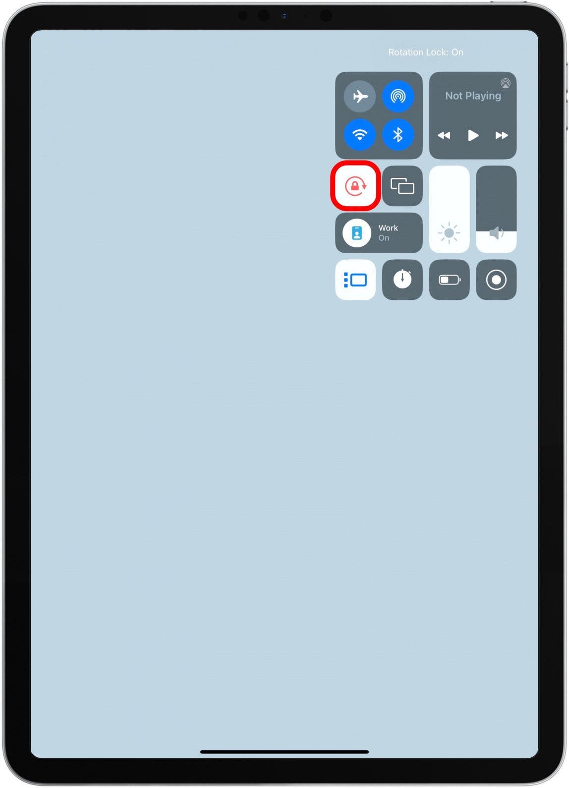 Pour verrouiller votre orientation d'écran, appuyez sur le verrou d'orientation du portrait. Il sera blanc lorsqu'il sera activé.