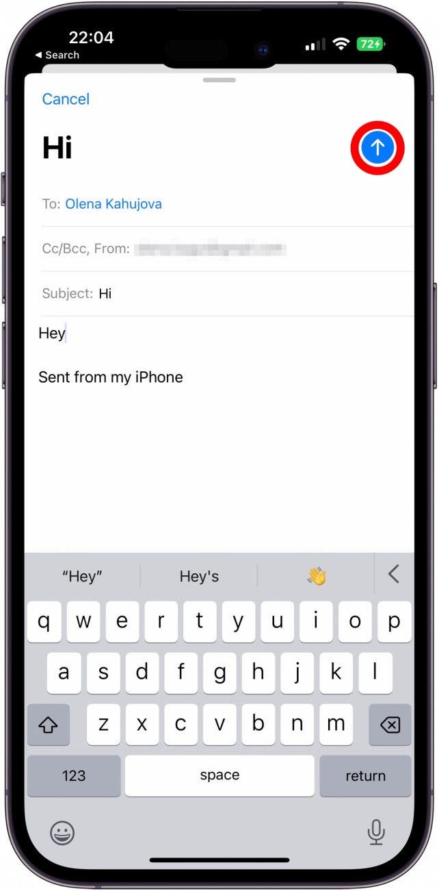 Appuyez sur Send.