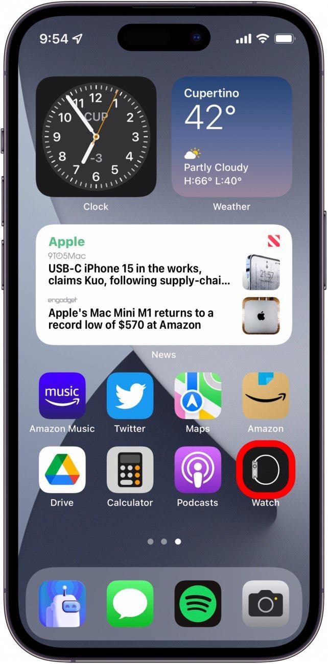 Ouvrez l'application Watch.