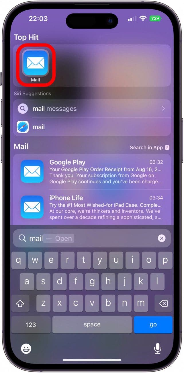 Ouvrez l'application de messagerie sur votre iPhone.
